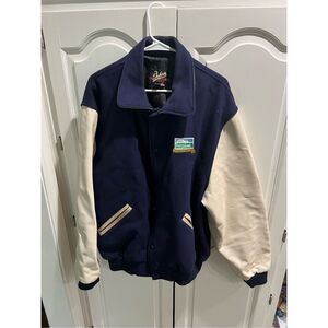 Dehen Varsity Jacket XXL Farmland Wool Leather Sleeve USA Made Vintage Promo